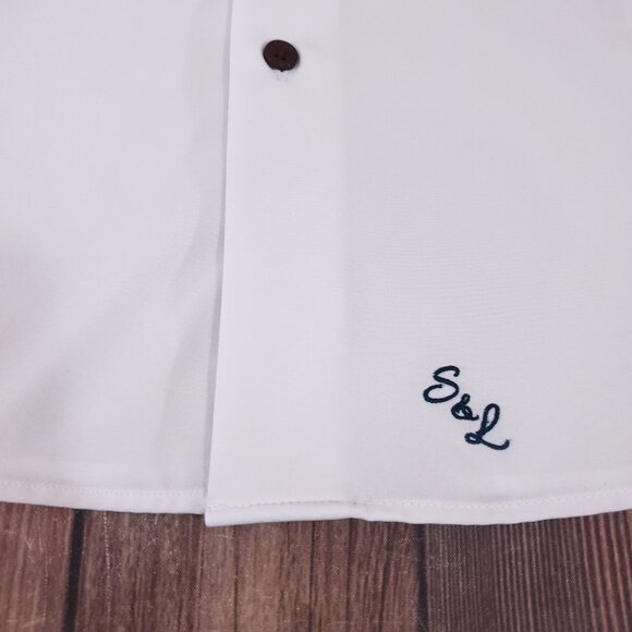 State & Liberty Shirt Small The Springer Limited Edition White with Navy Accents - Picture 9 of 14